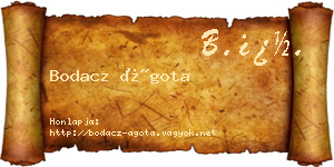 Bodacz Ágota névjegykártya